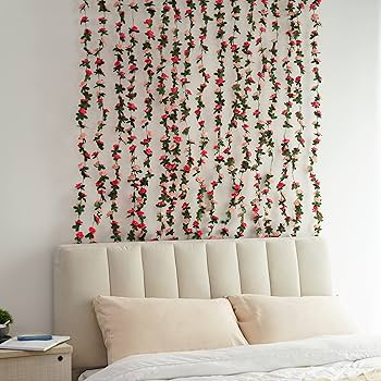 オーダーガーランド Amazon.com: BLEUM CADE 2Pcs 16.4Ft Flower Garland Artificial Rose